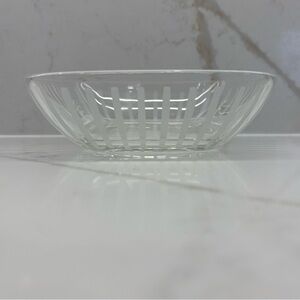 Cheers Elegant Clear Glass Bowl by Mikasa 7” Square with Frosted Lines